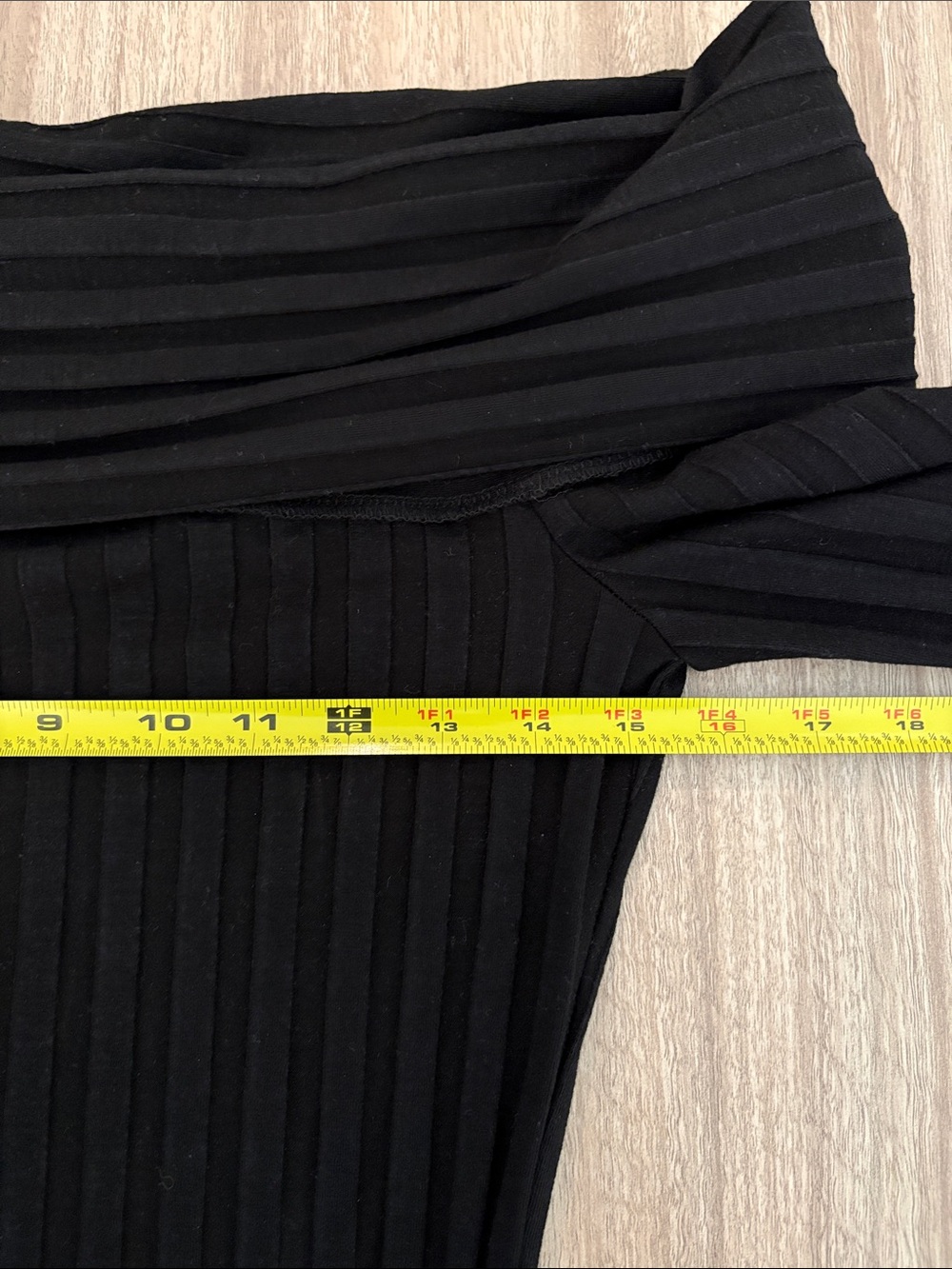 Reformation Off Shoulder Long Sleeve Ribbed Dress Women Large Bodycon Black - Picture 6 of 6